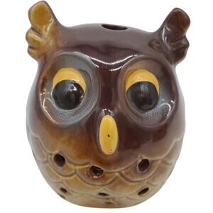 Owl Ceramic Candle Holder 4"